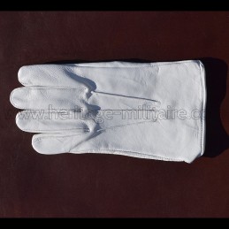 Leather glove short white