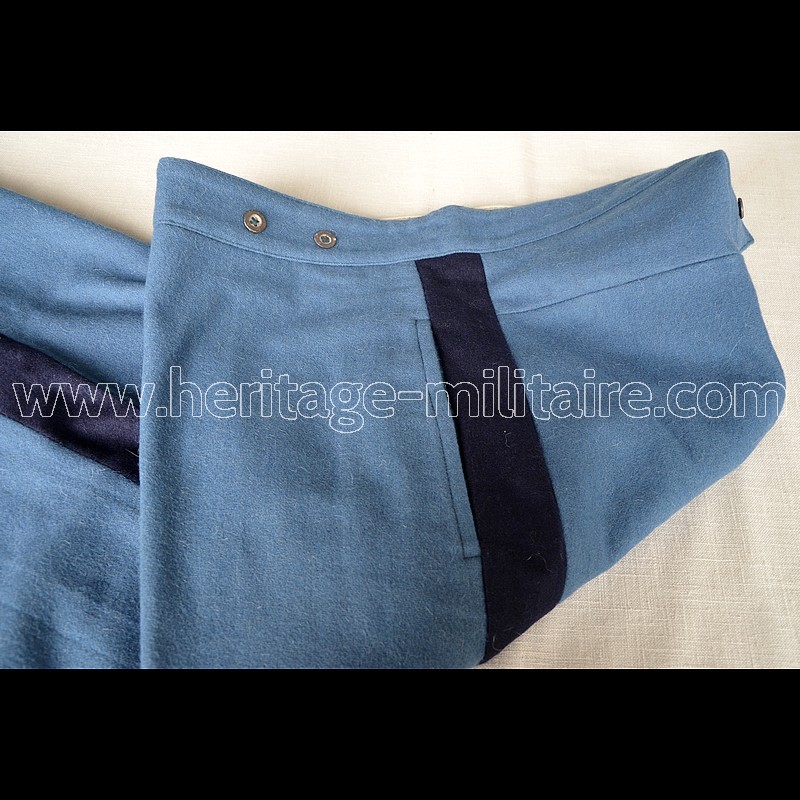 Pant dark sky blue wool with navy blue trim