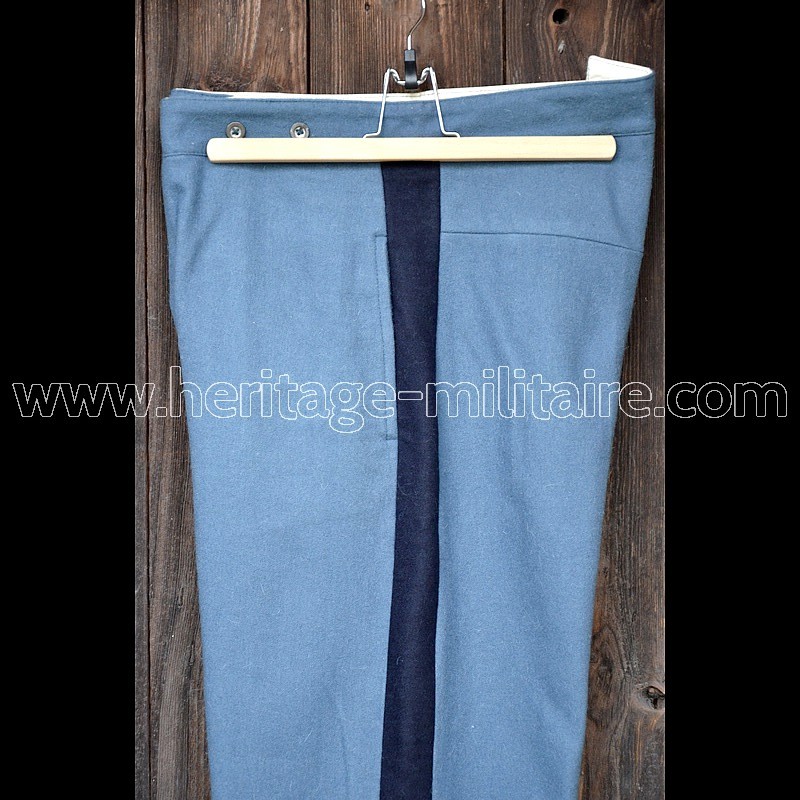 Pant dark sky blue wool with navy blue trim