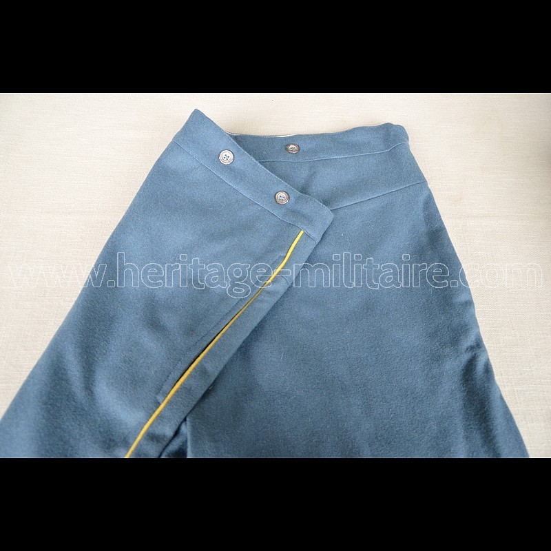 Pant dark sky blue wool with yellow piping